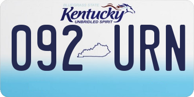 KY license plate 092URN