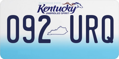 KY license plate 092URQ