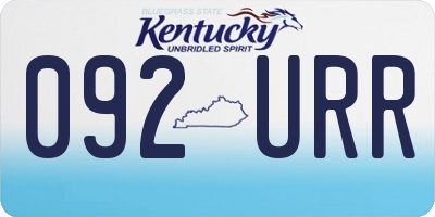 KY license plate 092URR
