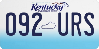 KY license plate 092URS