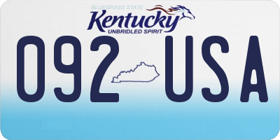 KY license plate 092USA