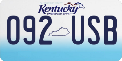 KY license plate 092USB