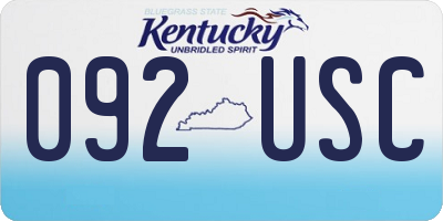 KY license plate 092USC