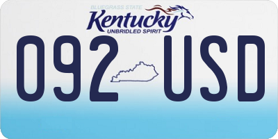 KY license plate 092USD