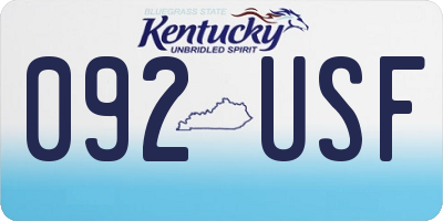 KY license plate 092USF