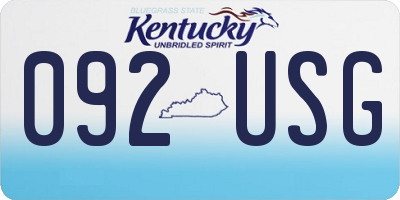 KY license plate 092USG