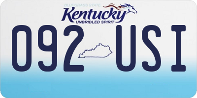 KY license plate 092USI
