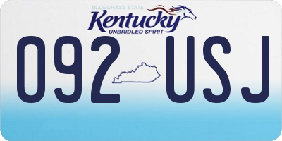 KY license plate 092USJ