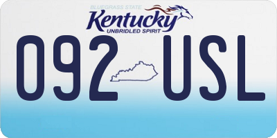 KY license plate 092USL