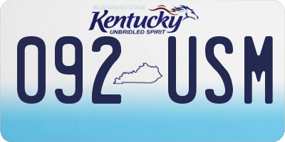 KY license plate 092USM