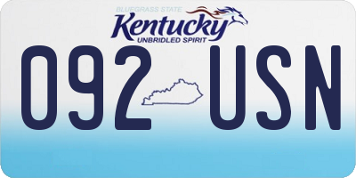 KY license plate 092USN