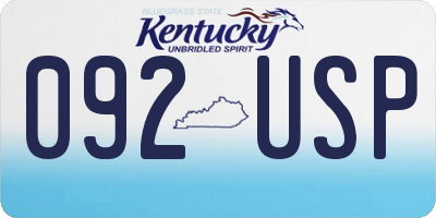 KY license plate 092USP