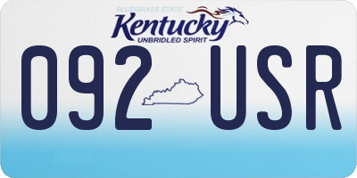 KY license plate 092USR