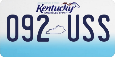 KY license plate 092USS