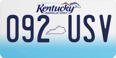 KY license plate 092USV