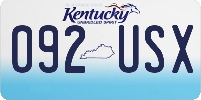 KY license plate 092USX