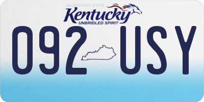 KY license plate 092USY
