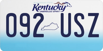 KY license plate 092USZ