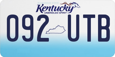 KY license plate 092UTB