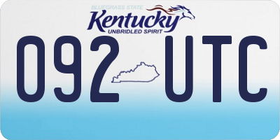 KY license plate 092UTC