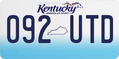 KY license plate 092UTD