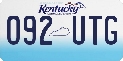 KY license plate 092UTG