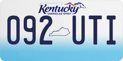 KY license plate 092UTI