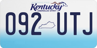 KY license plate 092UTJ