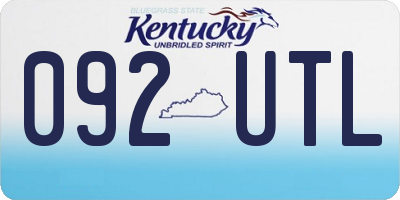 KY license plate 092UTL