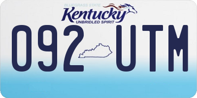 KY license plate 092UTM