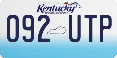 KY license plate 092UTP