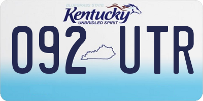 KY license plate 092UTR