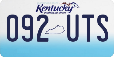 KY license plate 092UTS