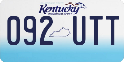 KY license plate 092UTT