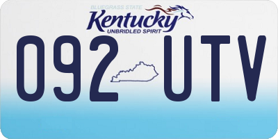 KY license plate 092UTV