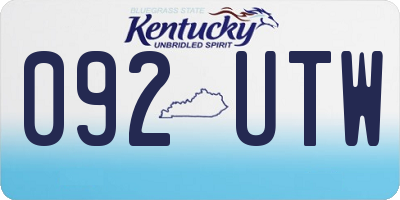KY license plate 092UTW