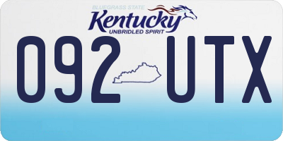 KY license plate 092UTX