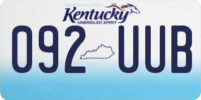KY license plate 092UUB