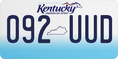 KY license plate 092UUD