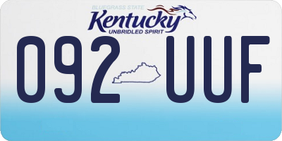 KY license plate 092UUF