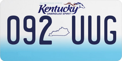 KY license plate 092UUG