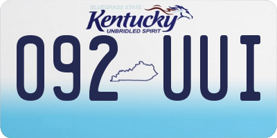 KY license plate 092UUI