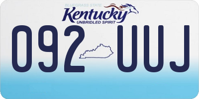 KY license plate 092UUJ