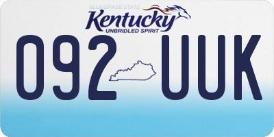 KY license plate 092UUK