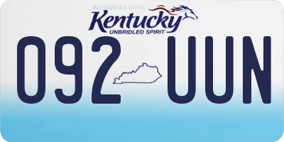 KY license plate 092UUN