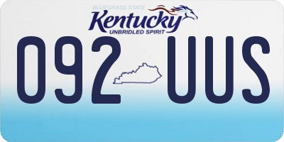 KY license plate 092UUS