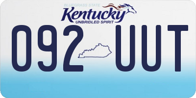 KY license plate 092UUT