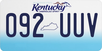 KY license plate 092UUV