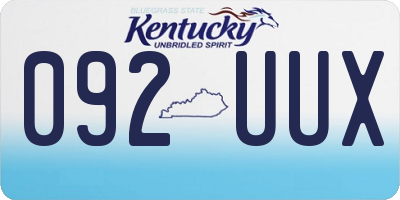 KY license plate 092UUX