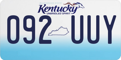 KY license plate 092UUY